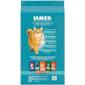 IAMS PROACTIVE HEALTH Adult Indoor Weight Control & Hairball Care Dry Cat Food with Chicken & Turkey Cat Kibble, 22 lb. Bag