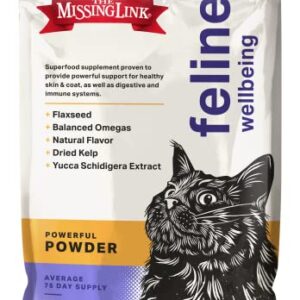 The Missing Link Feline Superfood Supplement Powder 6oz Bag, Veterinarian Formulated, Balanced Omega 3 & 6 for Healthy Skin & Coat, Digestion, Immunity & Overall Cat Health