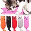 Legendog 5Pcs Bite Resistant Catnip Toy for Cats,Catnip Filled Cartoon Mice Cat Teething Chew Toy