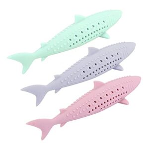 Silicone Cats Chew Toys Pet Catnip Molar Teeth Cleaning Simulation Fish Shape Training Interactive Toy for Cats Wagging Supplies