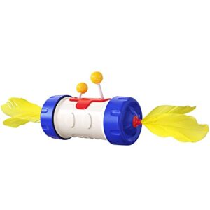 YIRENZUI Funny Cat Toy Funny Tumbler Balanced Wheel Rotatable Cat Toys with Feather Stick Ball Toy Pet Products Supplies Stimulate The Cat's Curiosity (Color : Blue )