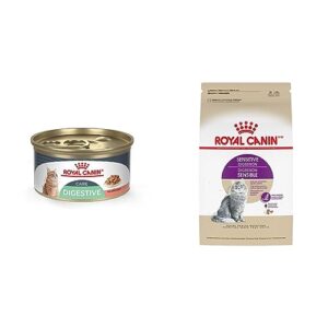Royal Canin Bundle Digestive Care Thin Slices in Gravy Wet Cat Food, 3 Oz Can + Sensitive Digestion Dry Adult Cat Food, 15 lb Bag