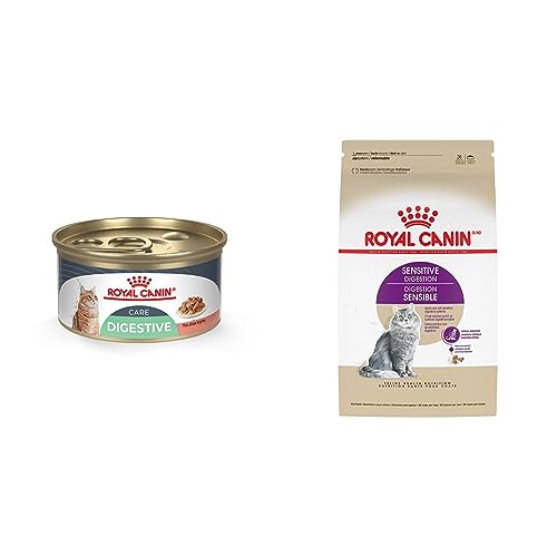 Royal Canin Bundle Digestive Care Thin Slices in Gravy Wet Cat Food, 3 Oz Can + Sensitive Digestion Dry Adult Cat Food, 15 lb Bag