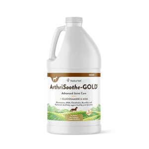 NaturVet ArthriSoothe-Gold Advanced Equine Glucosamine Joint Supplement Formula for Horses, Liquid, Made in The USA with Globally Source Ingredients 1 Gallon