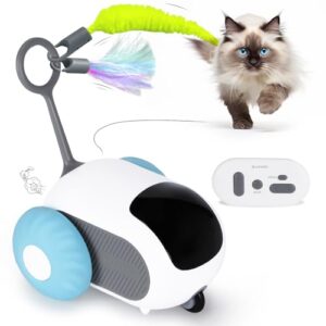 AIPERRO Cat Toys for Indoor Cats, Smart Interactive Cat Toy with 2-Speed Adjustment, Remote Control & USB Rechargeable Automatic Cat Exercise Toys for Bored Indoor Adult Cats Kittens (Blue)