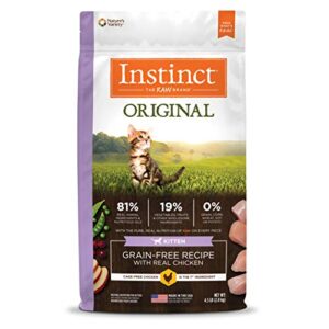 Instinct Original Kitten Grain Free Recipe with Real Chicken Natural Dry Cat Food, 4.5 lb. Bag (Pack of 4)