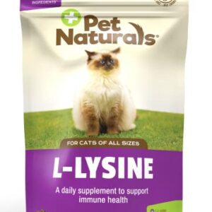 Pet Naturals Lysine for Cats, Chicken Flavor, 60 Chews - Immune and Respiratory Support for Cats - No Wheat or Corn - Vet Recommended