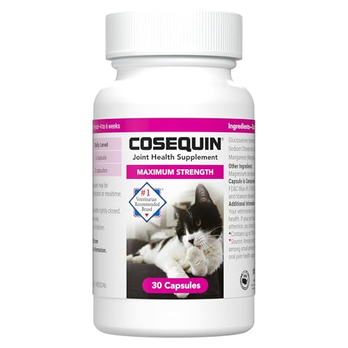 Nutramax Cosequin Joint Health Supplement for Cats - With Glucosamine and Chondroitin, 30 Capsules