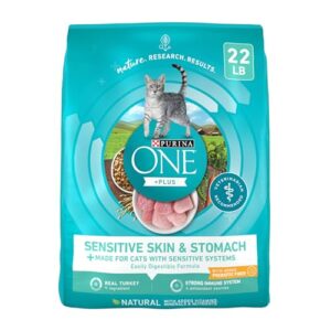 GYCO ONE Plus Dry Cat Food Sensitive Skin & Stomach, Natural Turkey, 22 lb Bag.