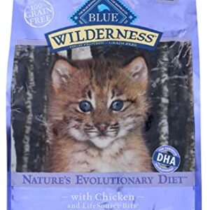 Blue Buffalo Wilderness Grain Free with Chicken Kitten Premium Dry Cat Food, Natural, Meat First Ingredient, 4 Pound (Pack of 4)