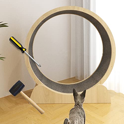 ROYUMI Cat Running Exercise Wheel with Tools, Stable and Strong Cat Treadmill, Hamster Wheel for Cats/Small Dogs, Pet Toy, Cat Toy, Cats Loss Weight Device (Size : Size S)
