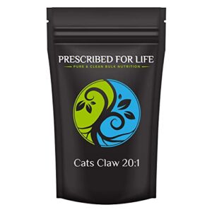 Prescribed For Life Cats Claw Powder 20:1 | Cats Claw Bark Supplement for Immune Support and Gastrointestinal Health | Vegan, Gluten Free, Non GMO | Uncaria tomentosa