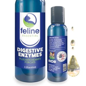 Feline Essential Catalyst Antioxidant Enzyme Formula for Cats - Cat Digestive Enzyme - Digestive Enzymes for Cats - Cat Digestive Support - Feline Catalyst Liquid Pancreatic Enzyme Supplements Cats