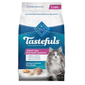 Blue Buffalo Tastefuls Natural Dry Food for Adult Cats, Hairball Control, Chicken & Brown Rice Recipe, 7-lb. Bag