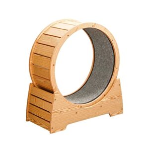 Grafken Cat Exercise Wheel, Solid Wood Inner Diameter 75CM Large Treadmill Cat Toy Scroll Wheel Weight Loss Cat Shelf Multifunction Cat Nest Cat Villa Anti-Scratch and Wear-Resistant