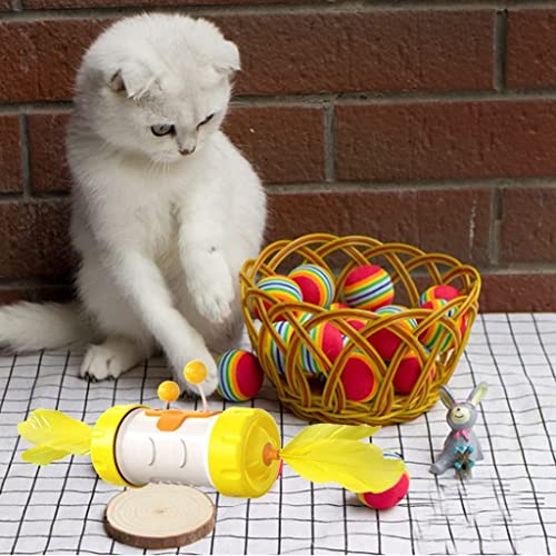 YIRENZUI Funny Tumbler Cat Toy: Engaging Green Feather Fun - Image 4