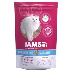 Iams Senior & Mature Dry Cat Food Ocean Fish 700g (Pack of 6)