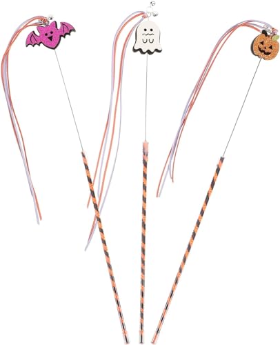 Whipin 3Pcs cat Teaser Toys Teasing Hangings for Teasing Swings for Teasing Wand for Cats Cat Toy Wand Decorative Teasing Hangings Playthings for Cats PVC Halloween Decorate cat Play