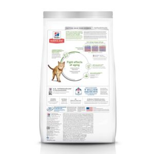 Hill's Science Diet Senior Vitality, Senior Adult 7+, Senior Premium Nutrition, Dry Cat Food, Chicken & Rice, 13 lb Bag