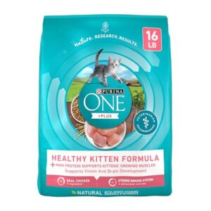 High Protein, Natural Dry Kitten Cat Food, +Plus Healthy Kitten Formula, 16 lb. Bag - Give Your Growing Kitten The Nutrition She Needs