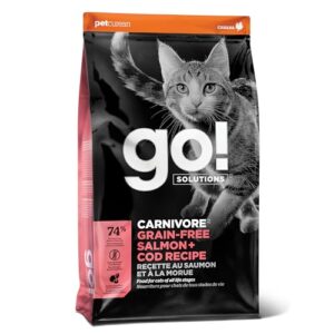 Go! Solutions Carnivore Protein Rich Dry Cat Food - Grain Free Salmon & Cod Recipe - Complete & Balanced Nutrition for All Life Stages, 16lbs