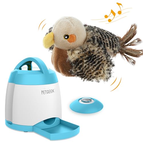 PETGEEK Gigwi Flapping Bird Cat Toys Automatic Treat Dispenser