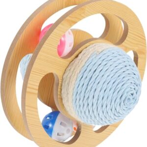 Squeegee Floor Kitten Toys 3pcs Sisal Turntable Toy Wooden Cat Toy Toys cat Play (Color : Assorted Color, Size : 19x19cm)