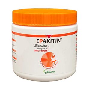 Vetoquinol Epakitin Chitosin-Based Phosphate Binder for Cats & Dogs – Renal Support Supplement Powder - 300g
