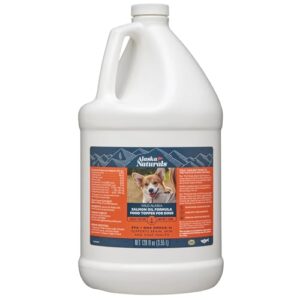 Wild Alaskan Salmon Fish Oil for Dogs Skin and Coat – EPA + DHA Omega 3 Oil - Fatty Acids Dog Supplements - Support Fur Coat and Brain Health - Natural Liquid Food Topper for Pets – 120 oz.