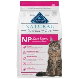 Blue Buffalo Natural Veterinary Diet NP Novel Protein Dry Cat Food, Food Sensitivity Formula, Veterinarian Prescription Required, Alligator, 7-lb. Bag