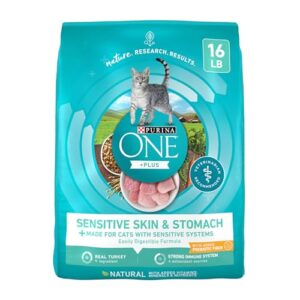 GYCO ONE Plus Dry Cat Food Sensitive Skin & Stomach, Natural Turkey, 16 lb Bag.