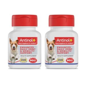 Antinol Plus, Mobility, Hip, and Joint Supplement for Dogs, Green-Lipped Mussels and Krill Oil - Dog Joint Supplement, Better and Faster Than Glucosamine and Chondroitin, 180 Soft Gels