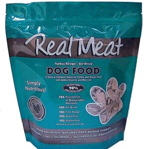 Real Meat Air Dried Dog Food w/Real USA Turkey - Two 5lb Bags of Grain-Free Real Meat Dog Food Sourced from Free-Range, Cage-Free Turkey - Digestible, All Natural, High Protein Turkey