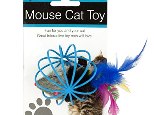 Feathered Mouse in Ball Cage Cat Toy - Pack of 36