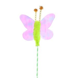 ONURTH Cat Feather Toys, Funny Pet Cat Teaser Toys Feather Stick Butterfly Catcher Teaser Wand Cat Interactive Toys Training Cat Supplies Accessories (Color : B)