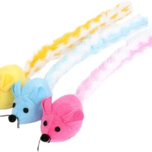 Themberchaud Plush Kitten Toys Cat Treat Toy 3pcs Color Quagsire Plush Refillable Cat Toys Mice Shaped Toy Kitten Cat Plush Kitten Toy Toys Bidoof Plush Toys (Color : Assorted Color, Siz