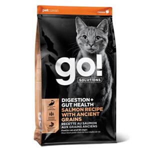 Go! Solutions Digestion + Gut Health, Dry Cat Food, Salmon Recipe with Ancient Grains, 16 lb Bag