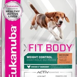 EUKANUBA Fit Body Weight Control Medium Breed Dry Dog Food, 28 lbs.