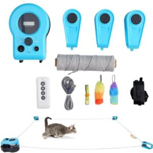 Interactive Cat Toy Cat Wheel Exerciser Cat Running Treadmill for Indoor,Adjustable Speed Cat Running Wheel,Simulated Interactive Hunting Cat Toy,Exerciser Course for Dogs Cat with Remote Control