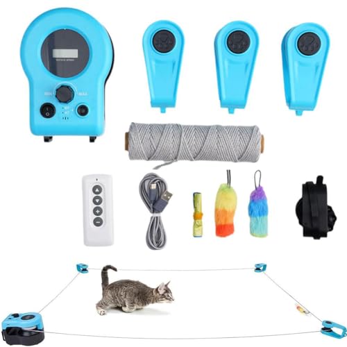 Interactive Cat Toy Cat Wheel Exerciser Cat Running Treadmill for Indoor,Adjustable Speed Cat Running Wheel,Simulated Interactive Hunting Cat Toy,Exerciser Course for Dogs Cat with Remote Control