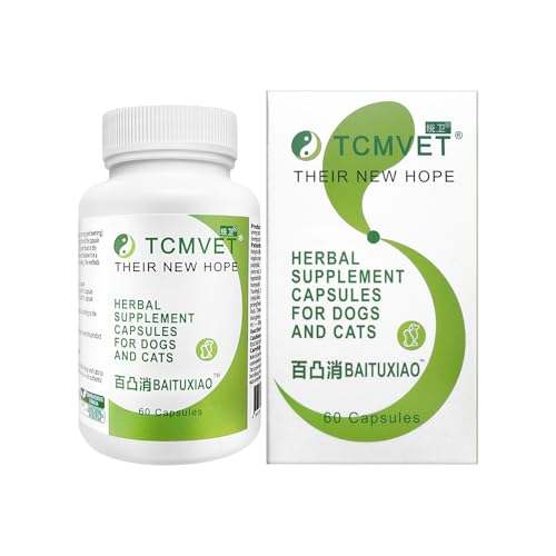 TCMVET Baituxiao Herbal Supplement for Dogs and Cats – Supports Lumps, Bumps, and Lipoma Dissolution with Immune Boosting Formula – 60 Capsules