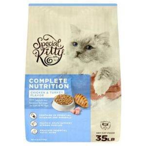 Complete Nutrition Formula Dry Cat Food, Chicken & Turkey Flavor, Kibble Dry Cat Food for Cats, 35 lb