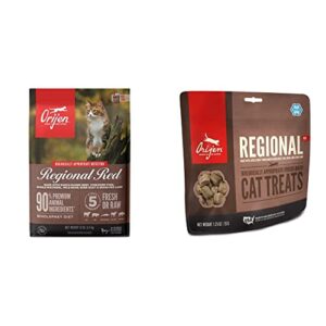 ORIJEN® Dry Cat Food, Grain Free, Premium, High Protein, Fresh & Raw Animal Ingredients, Regional Red, 12lb Freeze Dried Cat Treats, Regional Red, 1.25oz