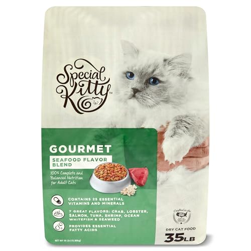 Special Gourmet Formula Dry Cat Food, Seafood Flavor Blend, 35 lb