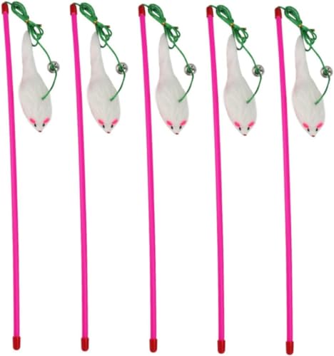 Whipin Kitten Toys Kitten Toys Kitten Toys Cat Mice Toys 5pcs Stick for Teaser Attachments Training Catcher Kitten Plush Color Interactive Toy Random Cat Funny Wand Kitten Toys Toys Toys Toys