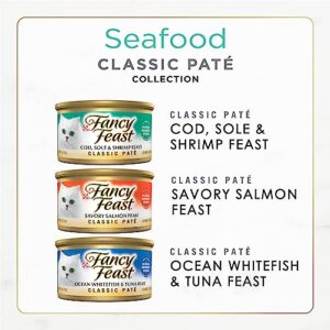 Purina Fancy Feast Seafood Classic Pate Collection Grain Free Wet Cat Food Variety Pack - (Pack of 30) 3 oz. Cans