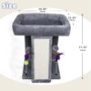 Tall Cat Tower with Scratching Post, Interactive Play Center for Indoor Cats, Grey - Image 3