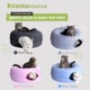 Cozy Cat Cave Bed: Large Donut Tunnel for Big Cats, Scratch-Resistant & Washable - Image 7