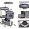 Deluxe Multi-Level Cat Tower with Hammock Perch & Cozy Condo - Gray - Image 3