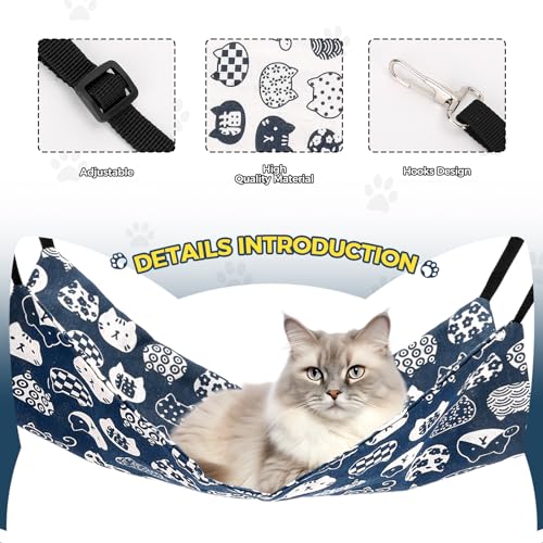 Cozy 2-in-1 Cat Hammock Bed for Cage - Reversible, Adjustable Small Pet Comfort - Image 2